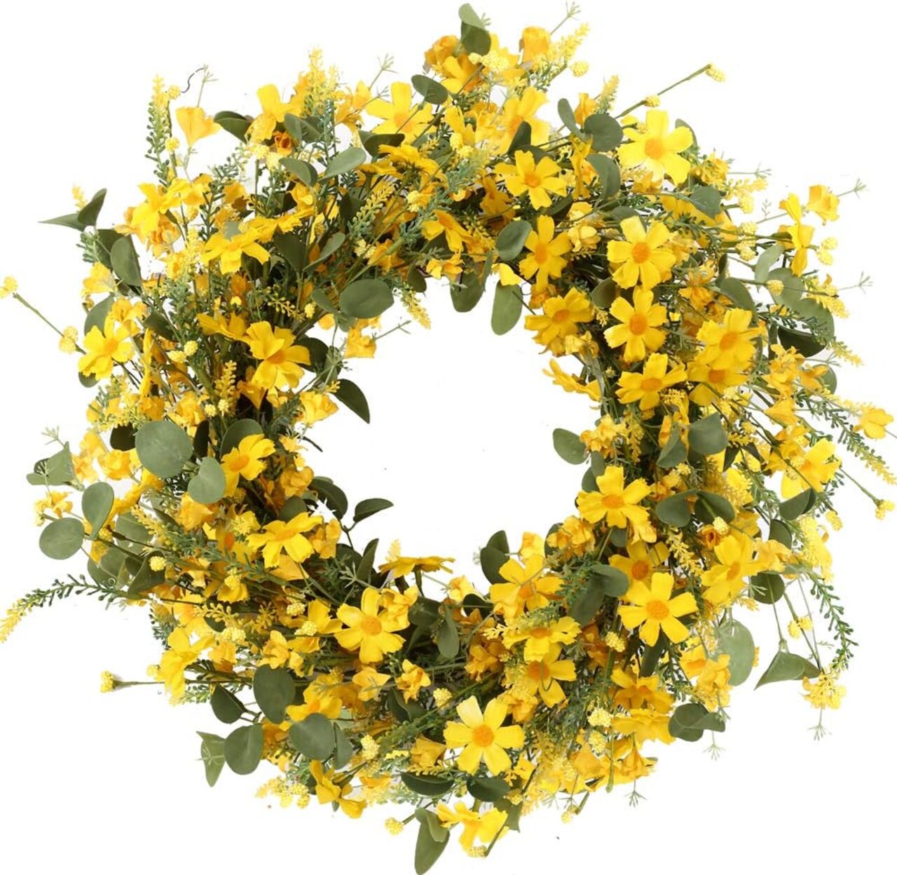 Artificial Spring Wreath 22 Inch Summer Wreaths for Front Door